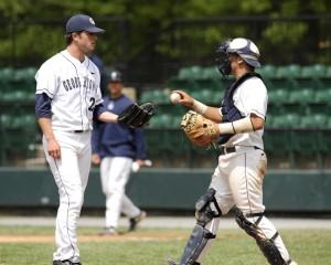 COURTESY GEORGETOWN UNIVERSITY SPORTS INFORMATION Erick Fernandez (right) will have to handle an unproven pitching staff in 2011.