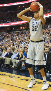 WEB LESLIE/THE HOYA Freshman forward Otto Porter lines up a three in the Hoyas’ win over UConn Wednesday night.