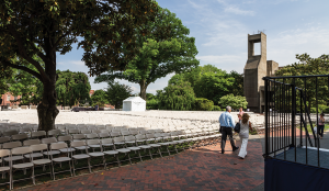 ALEXANDER BROWN/THE HOYA Commencement ceremonies for all four undergraduate schools are set to take place on Healy Lawn throughout Saturday morning and afternoon. 