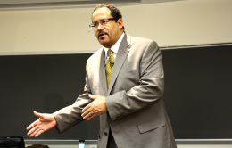 SARI FRANKEL/THE HOYA Professor Michael Eric Dyson has garnered both national acclaim and criticism this semester for his class, “The Sociology of Hip-Hop: Urban Theodicy of Jay-Z.”