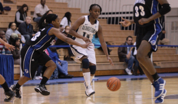 CHRIS BIEN/THE HOYA Junior guard Sugar Rodgers had 23 points and 11 rebounds in the Hoyas’ 56-51 win over Seton Hall Wednesday night.