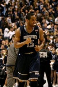 MARISSA AMENDOLIA/THE HOYA On Saturday at Villanova, senior guard Austin Freeman showed why he was named the Big East preseason player of the year.