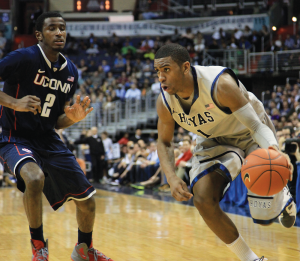 WEB LESLIE/THE HOYA Junior forward Hollis Thompson scored 18 points and grabbed nine rebounds in the Hoyas’ 58-44 victory Wednesday.