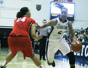 FILE PHOTO: CHRIS GRIVAS FOR THE HOYA Senior forward Tia Magee has stepped up for the Hoyas of late, scoring 21 and 17 points in the Hoyas’ last two games.