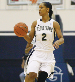 FILE PHOTO: SARI FRANKEL/THE HOYA Senior forward Tia Magee sat out wins over Coppin State and Rider but will return against Pitt.