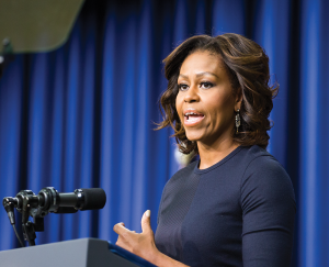 ALEXANDER BROWN/THE HOYA President Obama and Michelle Obama promoted college affordability and the president’s “year of action” at a summit attended by DeGioia Thursday.