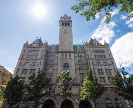 ALEXANDER BROWN/THE HOYA Donald Trump and his daughter Ivanka unveiled plans to renovate D.C.’s Old Post Office Pavilion into a hotel.