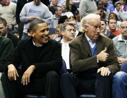 President Barack Obama and Vice President Joe Biden were in attendance at Saturday's men's basketball game against Duke.