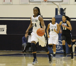 FILE PHOTO: ALEXANDER BROWN/THE HOYA Senior guard Sugar Rodgers had 25 points against Pitt and likely will be locked in a one-on-one duel tonight.