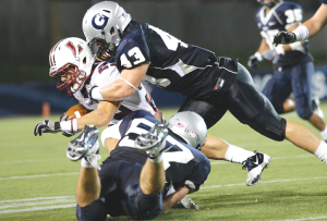 FILE PHOTO: CHRIS BIEN/THE HOYA The Patriot League, in which Georgetown and Lafayette compete, has elected to allow athletic scholarships in football.