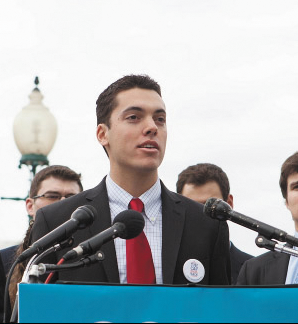 COURTESY AMERICANS DESERVE BETTER Nick Troiano (COL ’11, GRD ’13), at a 2013 rally for The Can Kicks Back, is exploring a congressional run for Pennsylvania’s 10th district