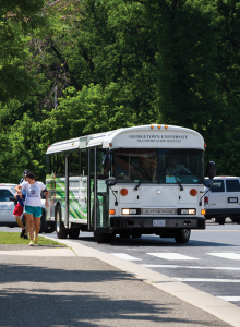 FILE PHOTO: ALEXANDER BROWN/THE HOYA GU officials are considering adding a GUTS stop from Capitol Hill to the GU Law Center in response to student support.