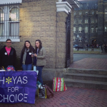 COURTESY H*YAS FOR CHOICE H*yas for Choice’s short-lived protest.