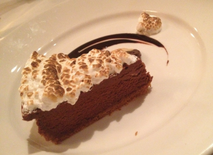 JULIE MCCRIMLISK/THE HOYA Woodward Table offers an extensive menu with savory and sweet options to satisfy everyone’s personal preferences. The s’mores cheesecake is a delicious indoor take on the classic campfire favorite.