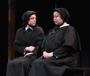 Olivia Hewitt/The Hoya Maddie Kelley (COL '16) and Addison Williams (COL '14) gave powerful performances that created a tense web of secrecy in "Doubt: A Parable"