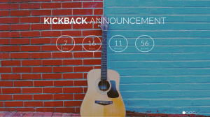 COURTESY STUDENTS OF GEORGETOWN INC. Kickback's website displays a countdown clock to the July 8 official announcement.