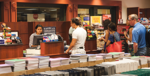 MICHELLE XU/THE HOYA Georgetown’s campus bookstore, which possesses an exclusive contract with Follett Corporation, has introduced rental and buyback programs to combat the challenge posed by alternative, affordable online vendors.