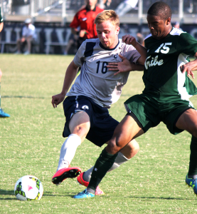 FILE PHOTO: ERIN NAPIEr/THE HOYA Sophomore forward Brett Campbell earned his first career start and had a shot on goal Saturday. He has appeared in 14 games this season.