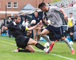 FILE PHOTO: Julia Hennrikus/The hoya Freshman midfielder Arun Basuljevic has two goals on the season. The New York native has played in 13 of 14 games and has six starts.