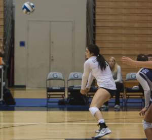 FILE PHOTO: MICHELLE XU/THE HOYA Senior outside hitter Alex Johnson had 14 kills and 10 digs in a 3-0 victory over the DePaul Blue Demons Saturday. Johnson surpassed the 1,000 career kill mark in a straight-sets away loss to Marquette the day before. 