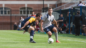 JULIA HENNRIKUS/THE HOYA Junior defender Josh Turnley got the start and played in all 110 minutes of Georgetown’s 0-0 tie against No. 12 Marquette. 