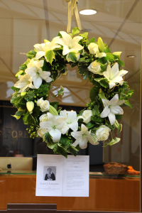 CLAIRE SOISSON/THE HOYA A memorial at the SFS Dean’s Office this week.