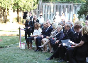 JULIA HENNRIKUS FOR THE HOYA Madeline Albright, fourth from right, was among among the dignitaries at the Václav Havel Place memorial dedication Wednesday.