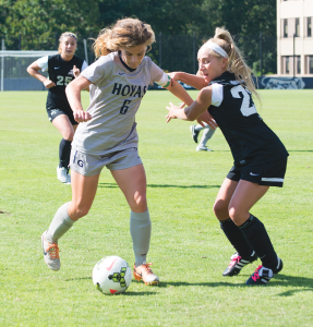 Nate Moulton For The Hoya  Senior midfielder Daphne Corboz assisted all four goals.