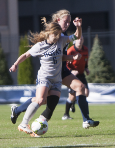 FILE PHOTO: JULIA HENNRIKUS/THE HOYA Senior midfielder Daphne Corboz has seven goals to go along with 16 assists in 17 starts this season.