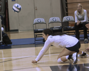 FILE PHOTO: MICHELLE XU/THE HOYA Senior outside hitter Alex Johnson has 16 kills and 15 digs in Georgetown’s 3-1 loss to St. John’s last Sunday at McDonough Arena. 