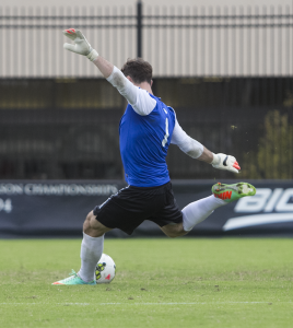 JULIA HENNRIKUS/THE HOYA Senior goalkeeper Tomas Gomez conceded two goals against Providence, while the Hoyas mustered no scores. Gomez has allowed just 0.57 goals per game on the season.