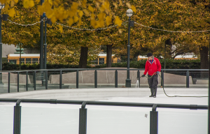 ISABEL BINAMIRA/THE HOYA The sculpture garden at the National Gallery of Art will feature an ice-skating rink, set to open this weekend. The rink will stay open through the winter months. 