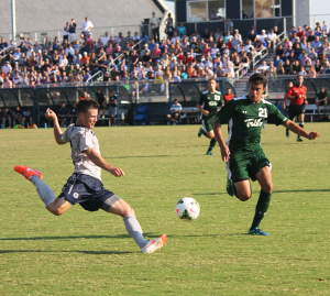 FILE PHOTO: ERIN NAPIER/THE HOYA Junior defender and co-captan Keegan Rosenberry has a goal and an assist this season, including the game-winner against DePaul. He has helped the team record 10 clean sheets and allow just .53 goals per game.