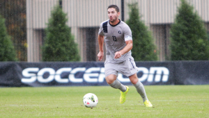 FILE PHOTO: JULIA HENNRIKUS/THE HOYA; Senior midfielder and co-captain Tyler Rudy played all 90 minutes on his Senior Day on Saturday.