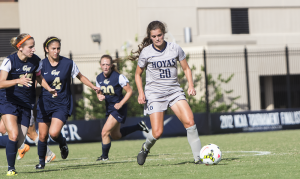 FILE PHOTO: JULIA HENNRIKUS/THE HOYA Freshman midfielder Rachel Corboz has four goals and eight assists this season, good for third on the team in points. 