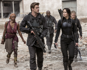 COURTESY MURRAY CLOSE Jennifer Lawrence’s strong performance as Katniss Everdeen remains the highlight in the third installment of the “Hunger Games.”