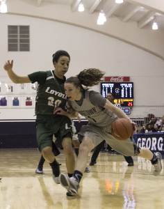 CLAIRE SOISSON/THE HOYA Junior guard Katie McCormick led the Hoyas in points against Temple and Kansas, scoring 10 points and 13 points, respectively.