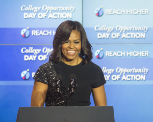 DANIEL SMITH/THE HOYA First Lady Michelle Obama called attention to inequality in the college admissions process in her speech Thursday.