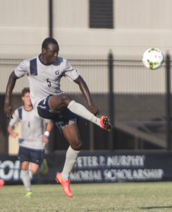 FILE PHOTO: NATE MOULTON/THE HOYA Sophomore defender Joshua Yaro, the Big East Defensive Player of the Year, helped Georgetown record 10 shutouts this season. 