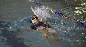 NATE MOULTON/THE HOYA Freshman Ryan Murphy rounded out a sweep of the top three spots of the 200-yard backstroke race Saturday in McCarthy Pool. 