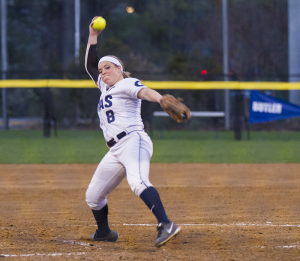 FILE PHOTO: MICHELLE XU/THE HOYA Senior pitcher Megan Hyson led the Hoyas in batting average (.373), hits (50), home runs (7), total bases (85) and walks (28) last season.