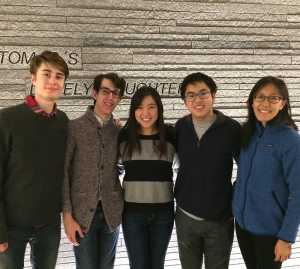 FACEBOOK Erica Tsai (MSB ’17), center, and a team of four other students are participating in the Up to Us competition to address national debt issues. 