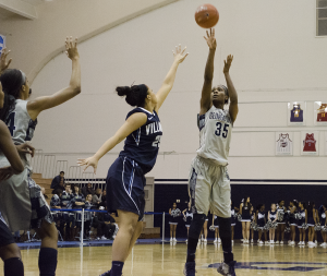 STANLEY DAI FOR THE HOYA Junior forward Dominique Vitalis led Georgetown in its loss to Villanova with 14 points, 12 of which came in the second half.