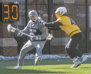 FILE PHOTO: STANLEY DAI/THE HOYA Senior attack Bo Stafford scored a career-high four goals in the Hoyas’ loss to No. 2 Notre Dame on Saturday. Stafford was named to the Big East’s Weekly Honor Roll in recognition of his performance.