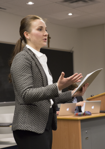 ALEXANDER BROWN/THE HOYA Meredith Cheney (COL '16) of the Wadibia-Cheney ticket.