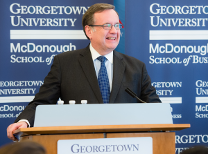COURTESY JAMES MOORE Professor James P. Moore Jr. will direct the new Business, Society and Public Policy Initiative announced by the McDonough School of Business in partnership with the Bipartisan Policy Center.