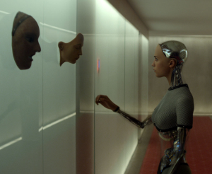 UNIVERSAL PICTURES The blurred lines between humanity and machinery raises questions in “Ex Machina.”
