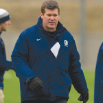 COURTESY GEORGETOWN SPORTS INFORMATION Head Coach Kevin Warne led the Hoyas to 10 wins.