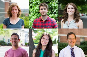 ALEXANDER BROWN/THE HOYA Clockwise from the top left: Aletha Smith (COL ‘15), Paul Bucala (COL ‘15), Elise Widerlite (COL ‘15), Blake Meza (NHS ‘15), Mina Pollman (SFS ‘15) and Evan Fierstein (MSB ‘15) were named the six valedictorians and Dean’s Medal recipients from the graduating class of 2015. 