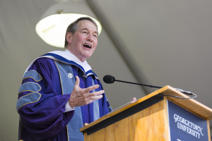 ALEXANDER BROWN/THE HOYA Charlie Rose addressed the Class of 2015 at the College's commencement ceremony.